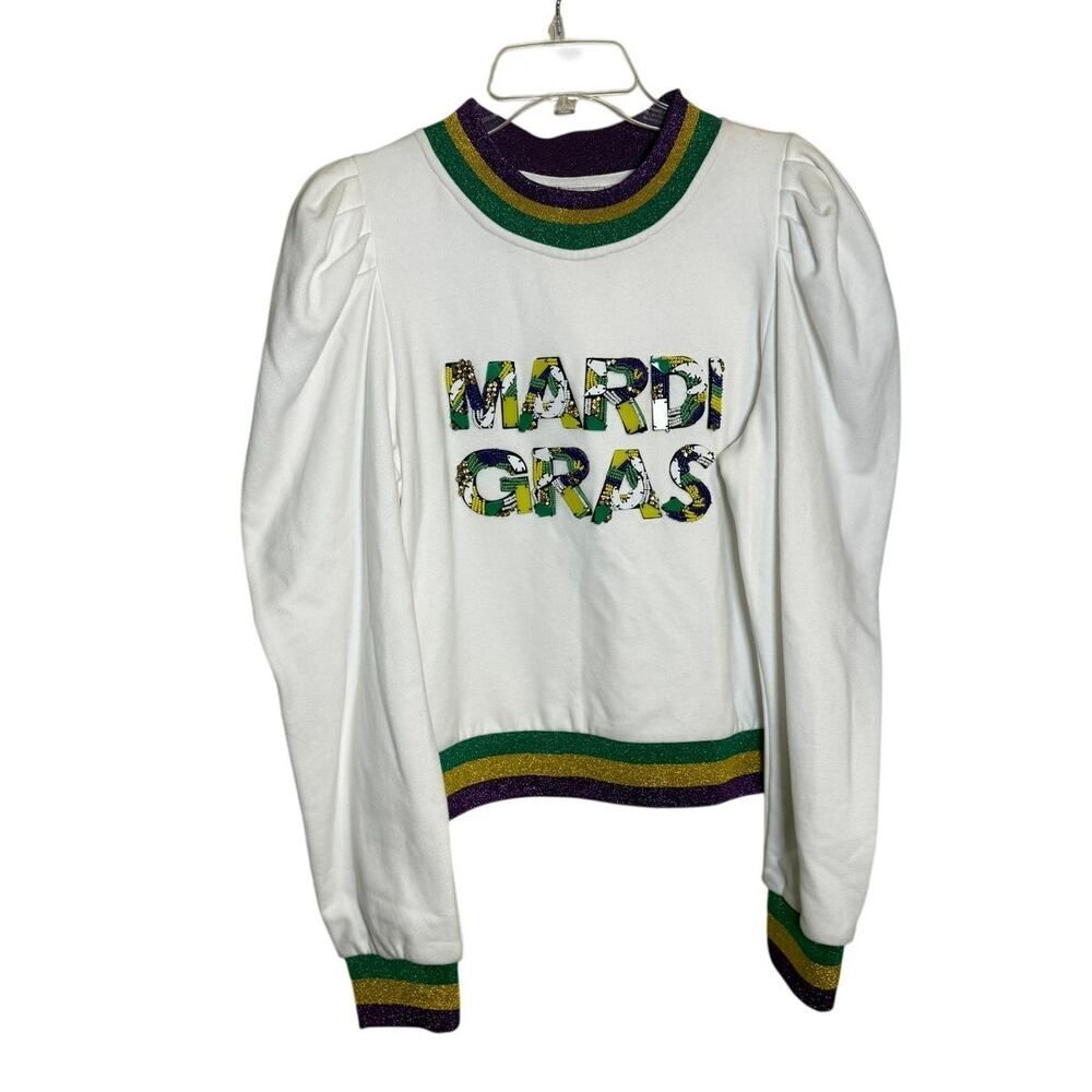 Queen of Sparkles Mardi Gras Sweatshirt Women’s Sz. M